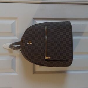 London Fog Raven Tower Signature Print Backpack 12" Olive BNWT SO $98 1 Left!